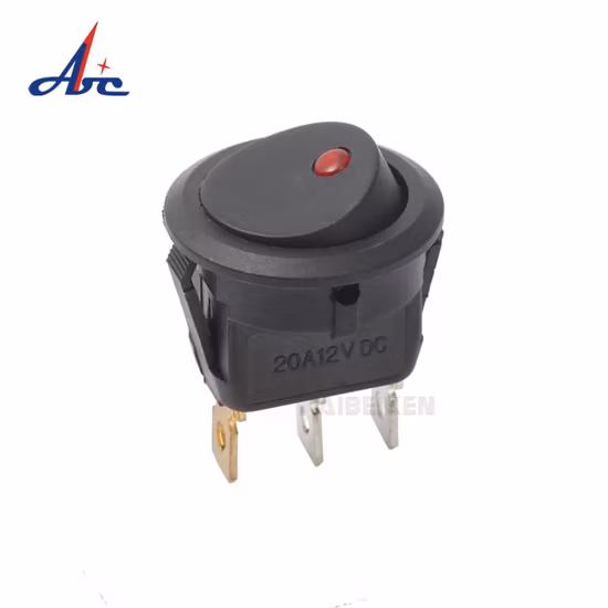 interrupteur à bascule 12 V lumineux rond à 3 broches